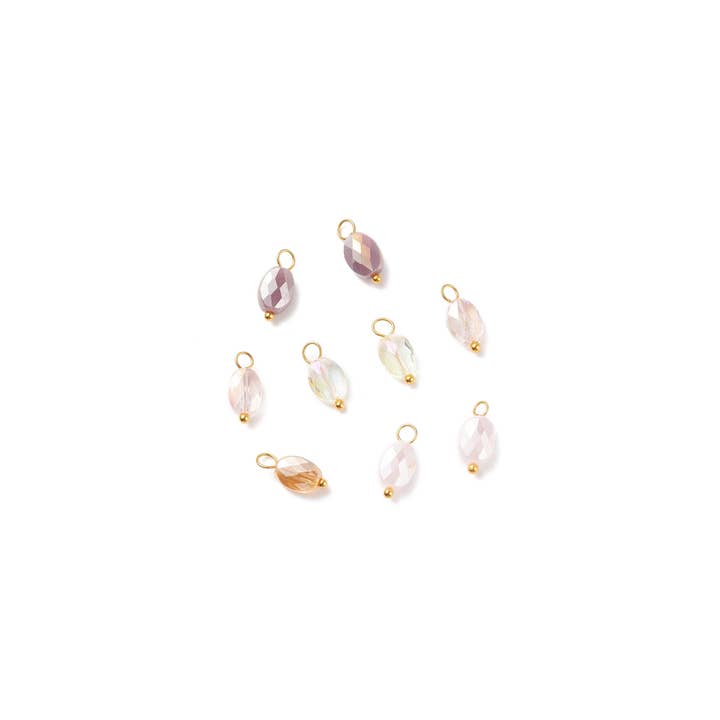 Guld Havglas Iriserende Glasvedhæng - Assorterede for engroshandel hos The Charm Bar Company