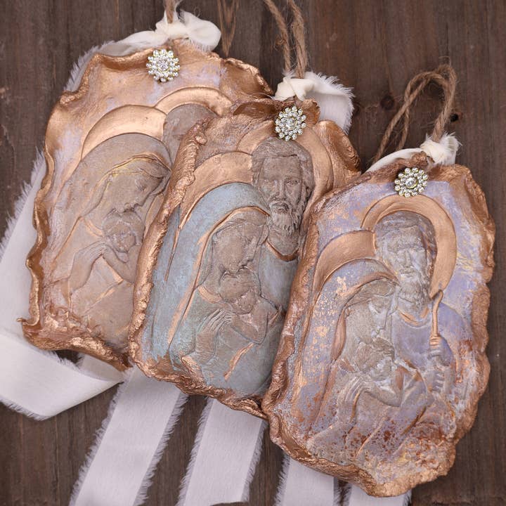 Provincial Posh - Wholesale Sculpture - The Holy Family, Handmade Clay Art 3
