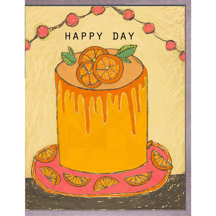 Blueberry Road Cards - Wholesale Birthday Card - Orange Cake. HD. Brenda Olson