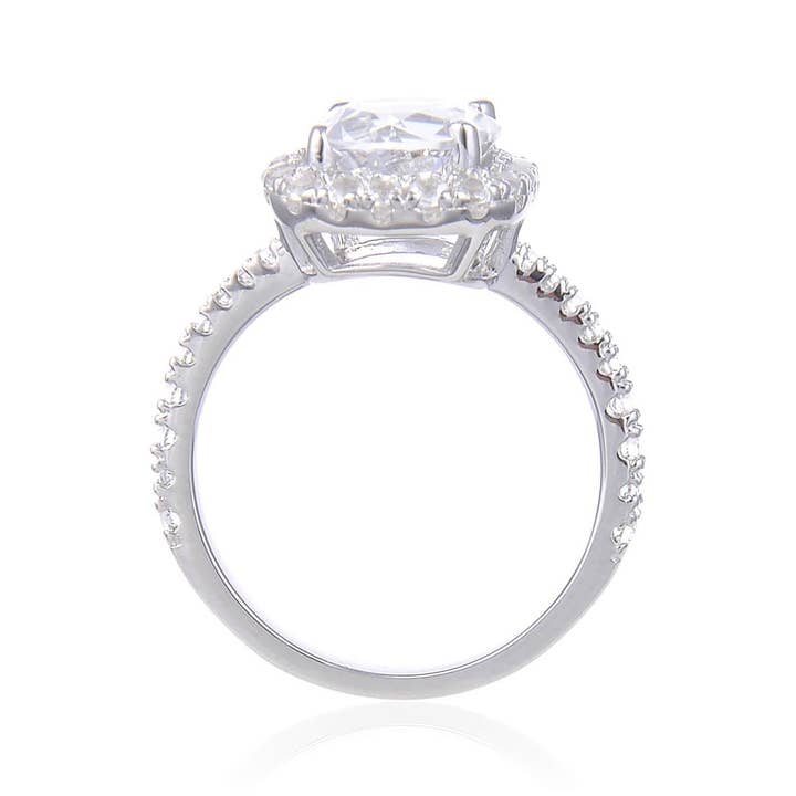 FCJ Jewelry LLC – wholesale Engagement ring – 925 Sterling Silver White Topaz Halo Engagment Ring4