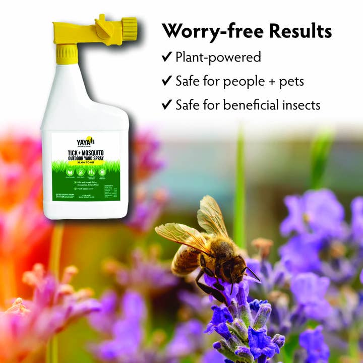 YAYA Organics - Vente Insectifuges - Spray pour jardin extérieur YAYA Tick + Mosquito, prêt à l'emploi5