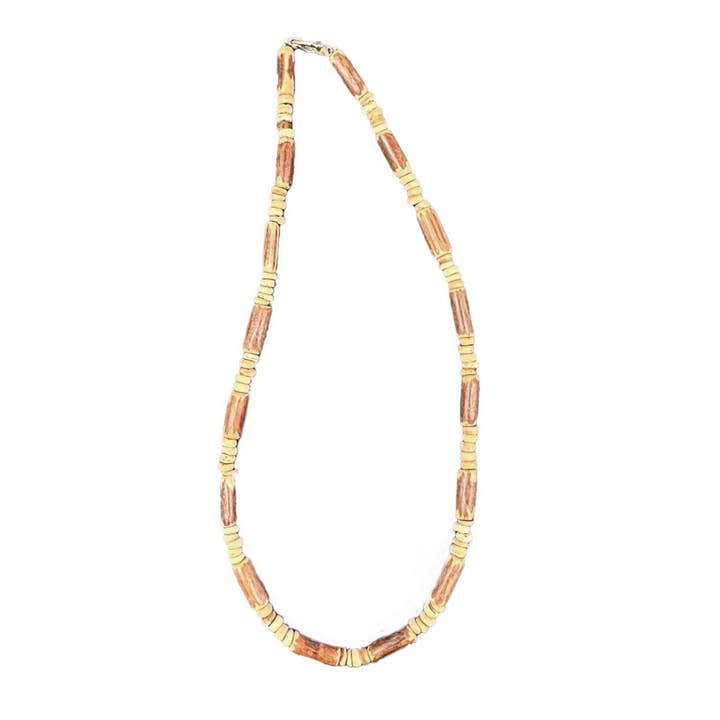 Natalia - Wholesale Beaded/Pearl Necklace - Coco Wood Long Beads Necklace - PC