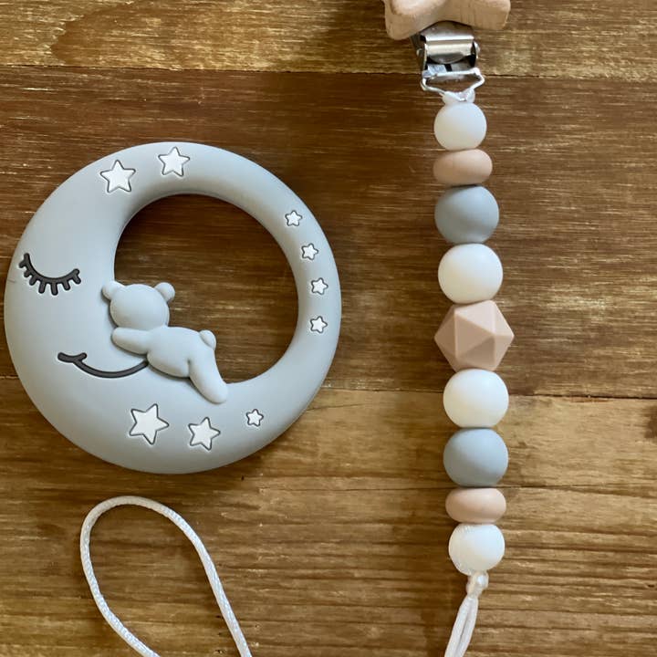 Silicone Baby Teether Set – BPA-Free Moon Design for wholesale by MNbaby
