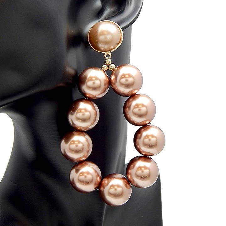 Bold Pearl Balls Pear Shape Earrings for wholesale by Diacly