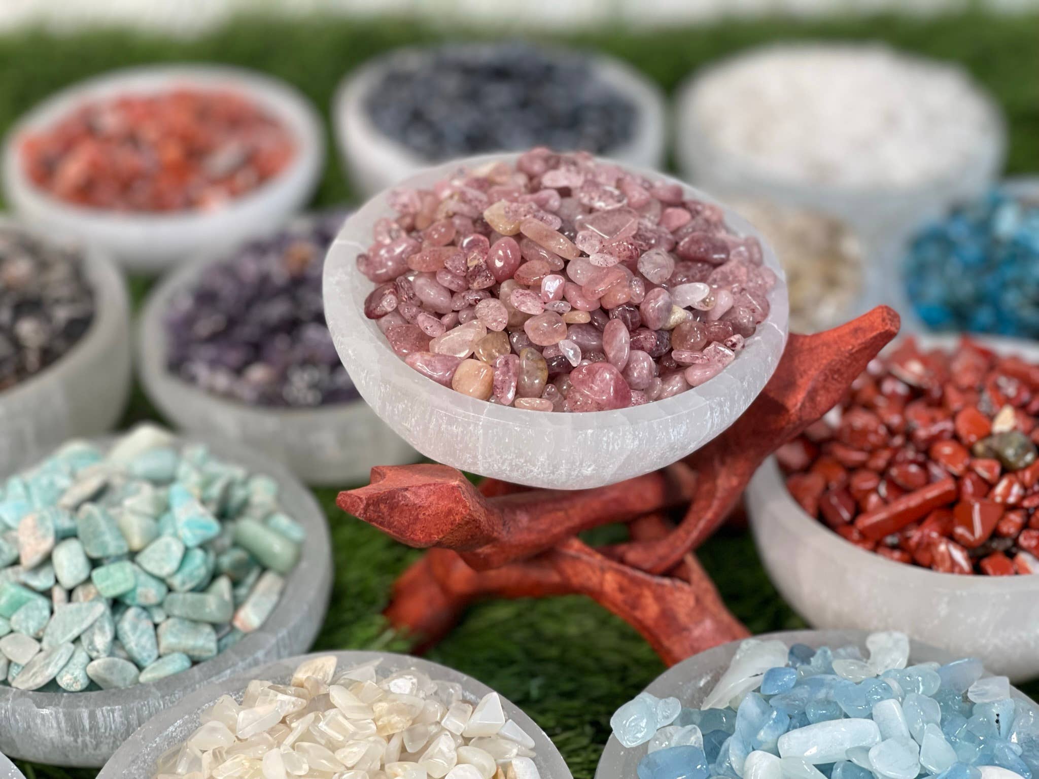 CaNatureLover - Wholesale Spiritual Stone/Crystal - Natural STRAWBERRY QUARTZ CHIP , Real Strawberry Quartz chip6