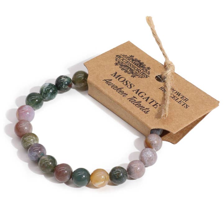 Ancient Wisdom - Wholesale Beaded Bracelet - Moss Agate Power Beaded Bracelet