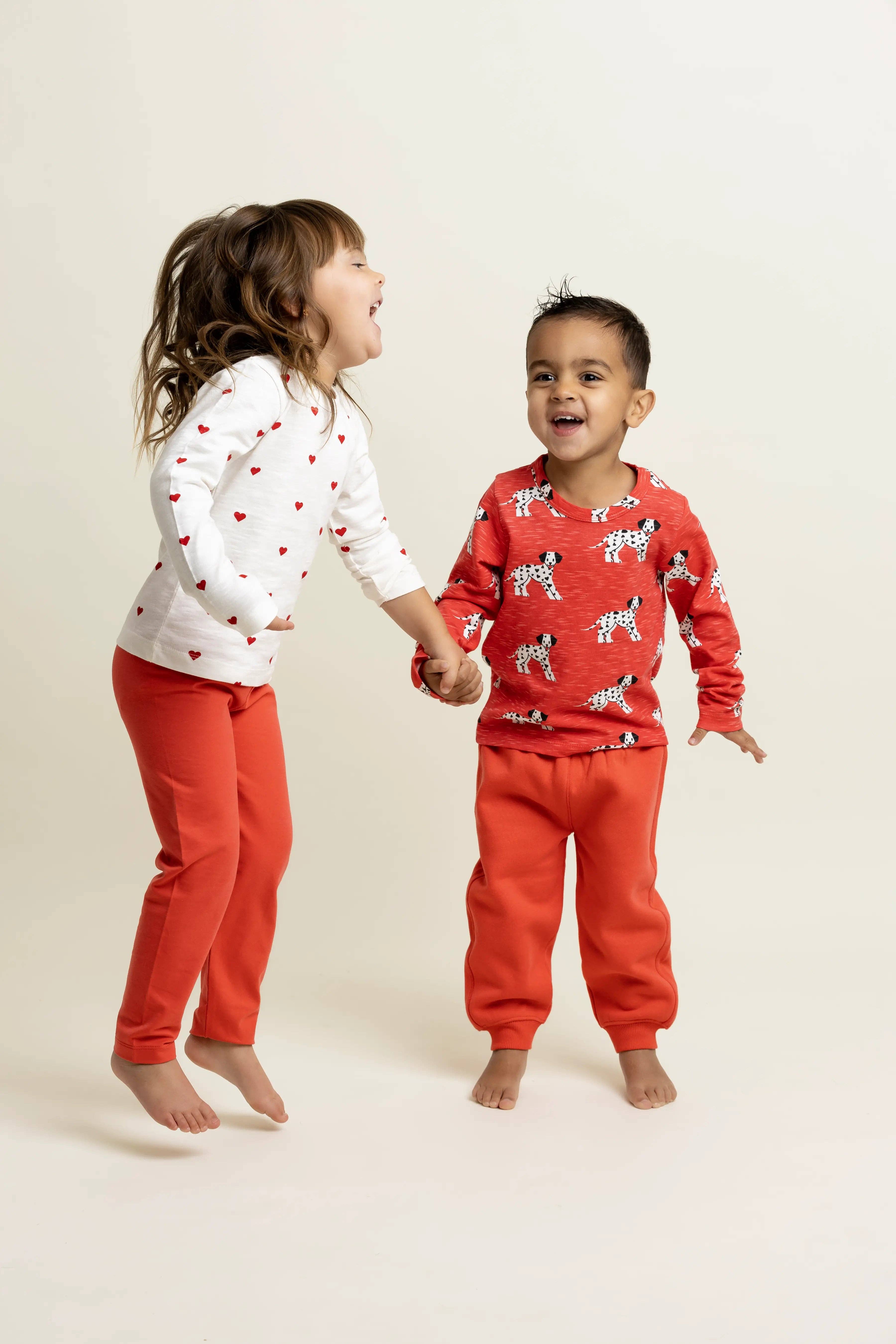 Monica + Andy - Wholesale Top & Pant Set - Kids - Valentine's Day Long Sleeve Tee + Sweatpant Set_Dalmatians2