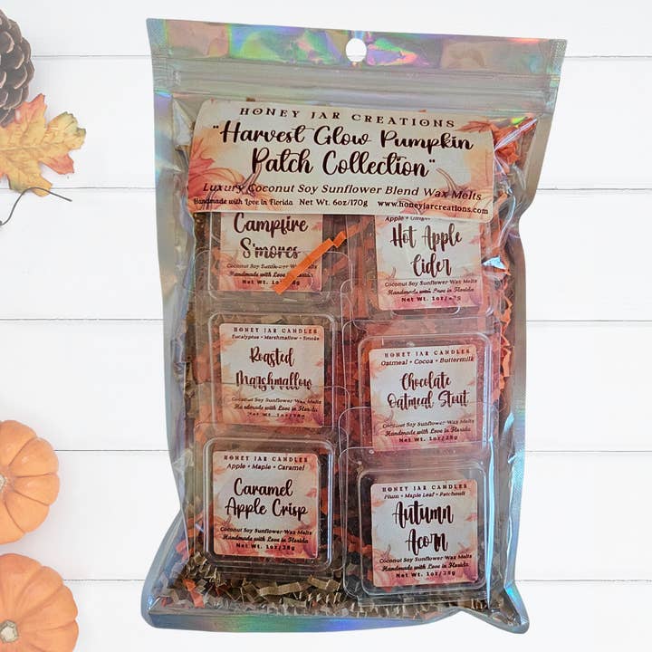 Harvest Glow Pumpkin Patch Wax Melt Collection Gift Set for wholesale by Honey Jar Creations