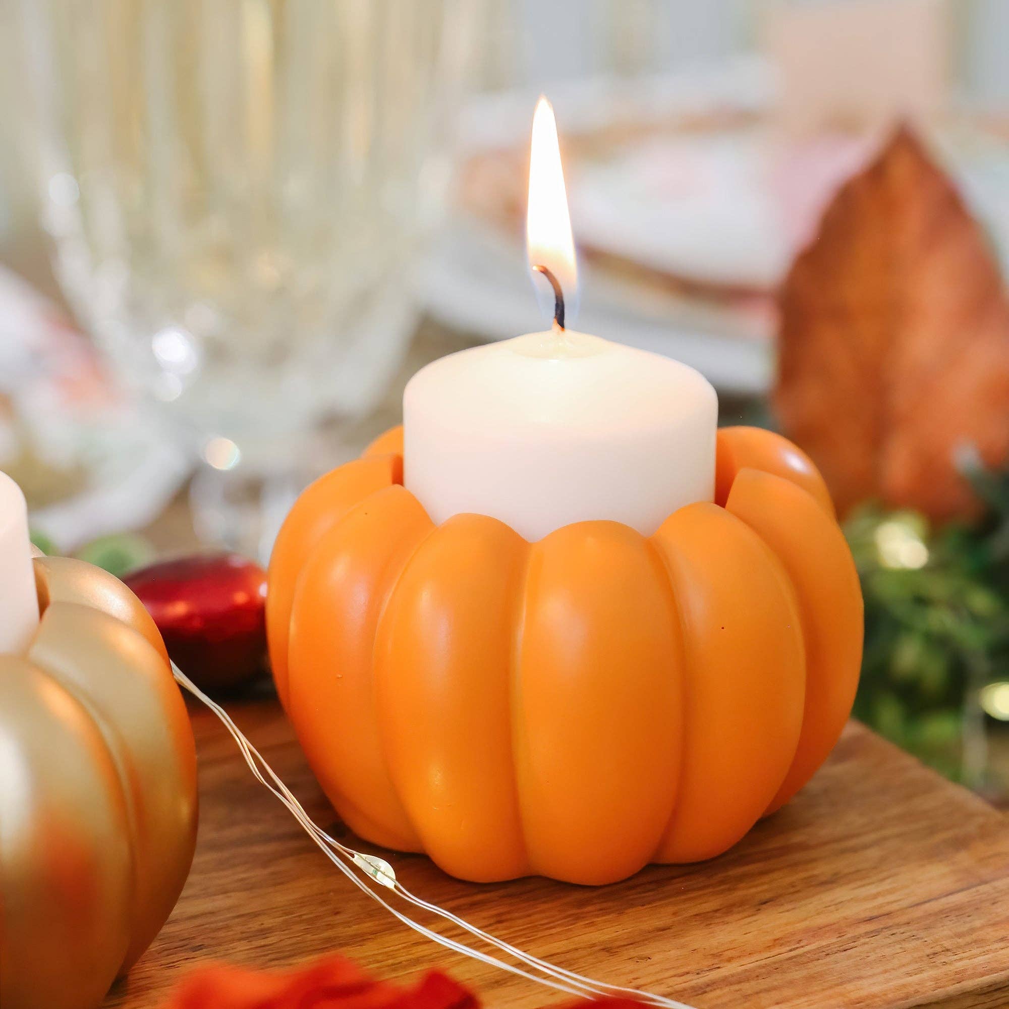 Kate Aspen - Wholesale Candle Holder - 2-in-1 Pumpkin Tealight/Candlestick Holder (Set of 6) - Orange7