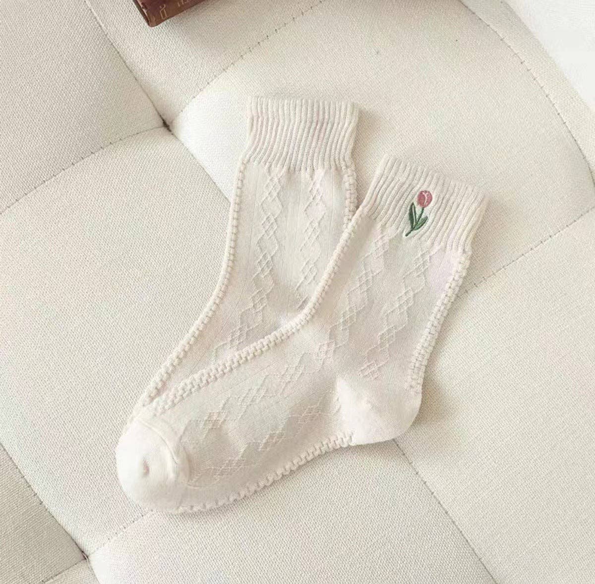 Funkyrel® Atzbranding Limited - Vente Chaussettes – femme - Rufia - Chaussettes à motif tulipe5