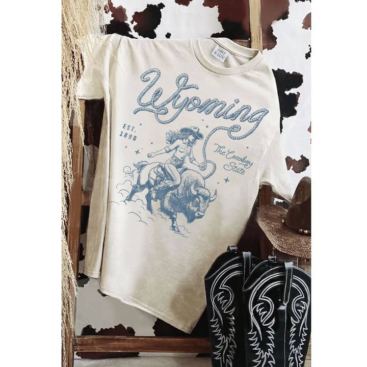 WYOMING EST 1890 MINERAL GRAPHIC TEE for wholesale by HRTandLUV