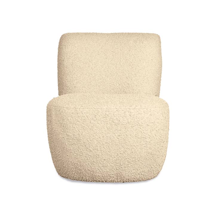 Eve armchair in beige boucle fabric L58 D73 H71cm for wholesale by Opjet Paris