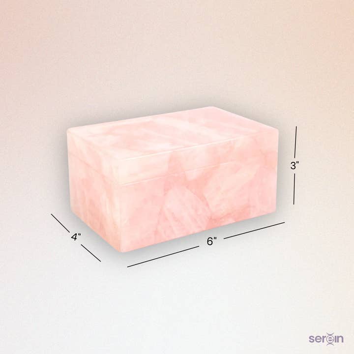 Serein Wellness – wholesale Jewellery box/organiser – Rose Quartz Jewelry Box Pink Crystal Trinket Box3