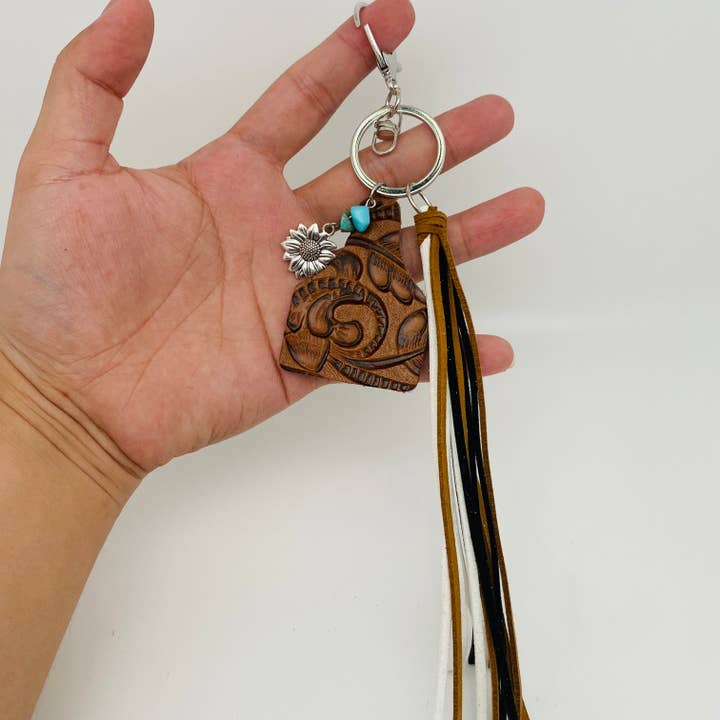 Mio Queena - Wholesale Keychain - Women's - Western Style Geometric Cowhide Keychain