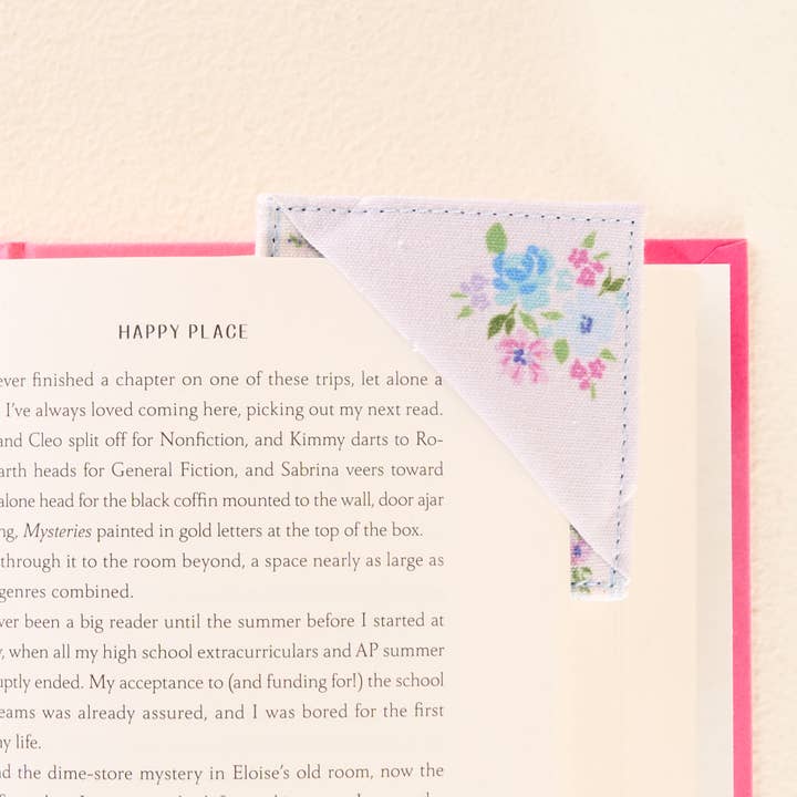 The Darling Effect - Wholesale Bookmark - Corner Keeper Fabric Bookmark-Petal Parade Blue