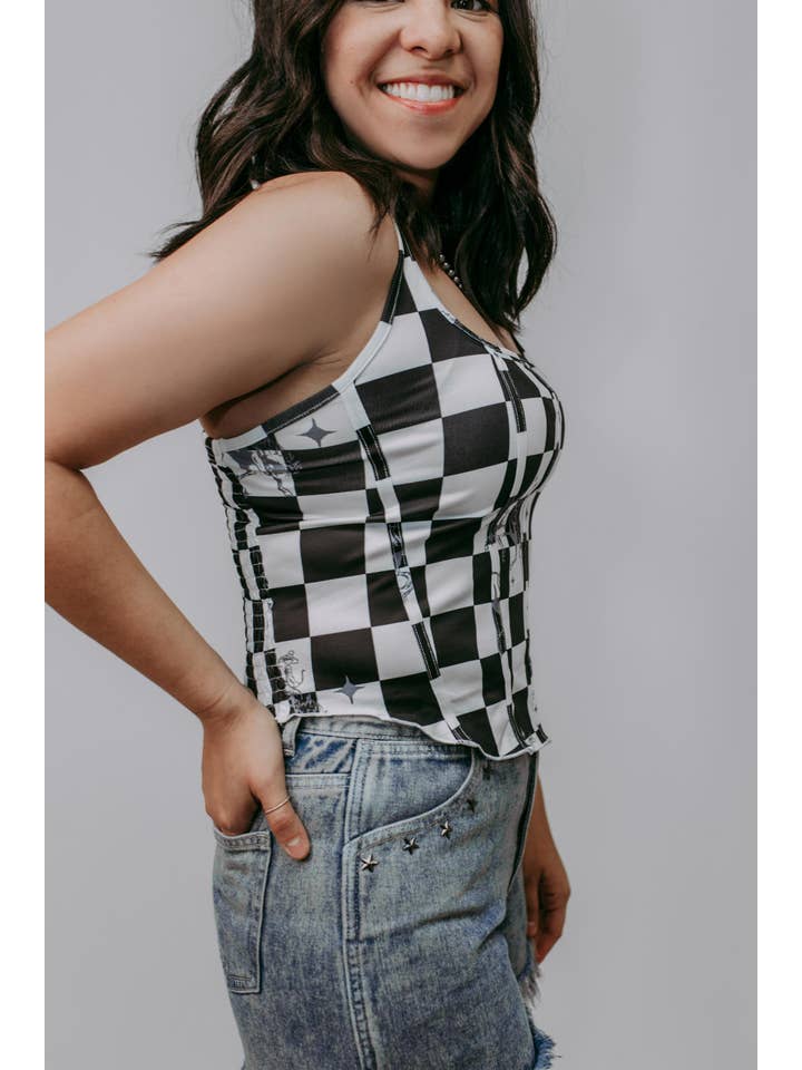 MK629 Checkered Corset for wholesale on Faire
