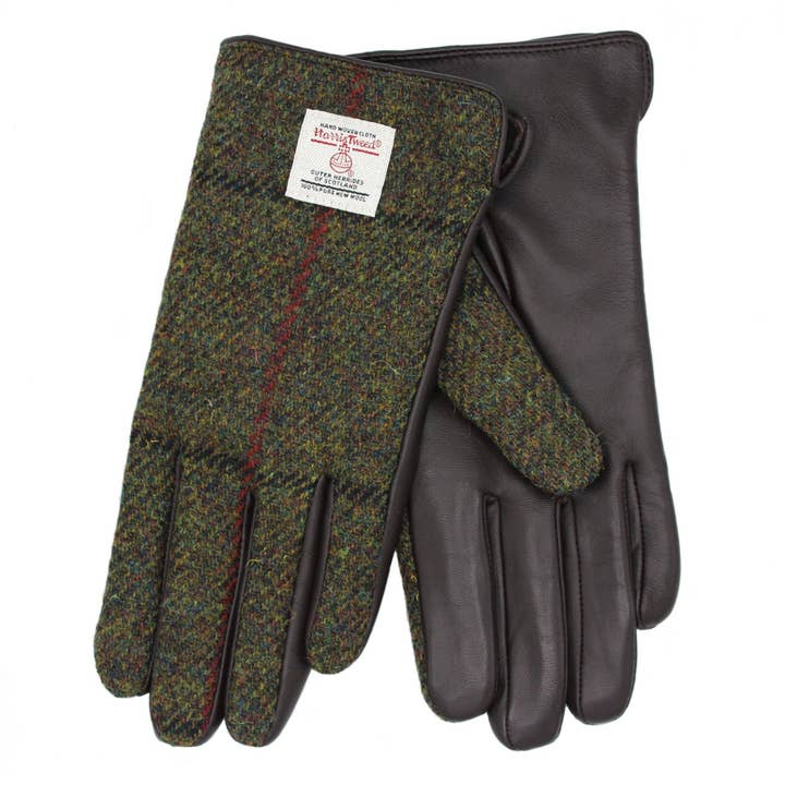 Skye Harris Tweed And Leather Women's Gloves ZG015 for wholesale by Heather Hats & Accessories