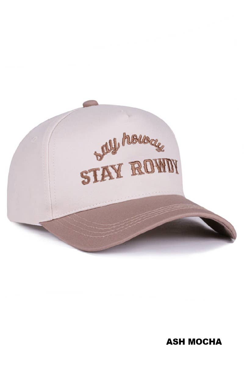 42POPS - Wholesale Honkbalpet - Dames - .1028 Zeg Howdy Blijf Rowdy Two Tone Canvas Katoenen Pet SI-289913