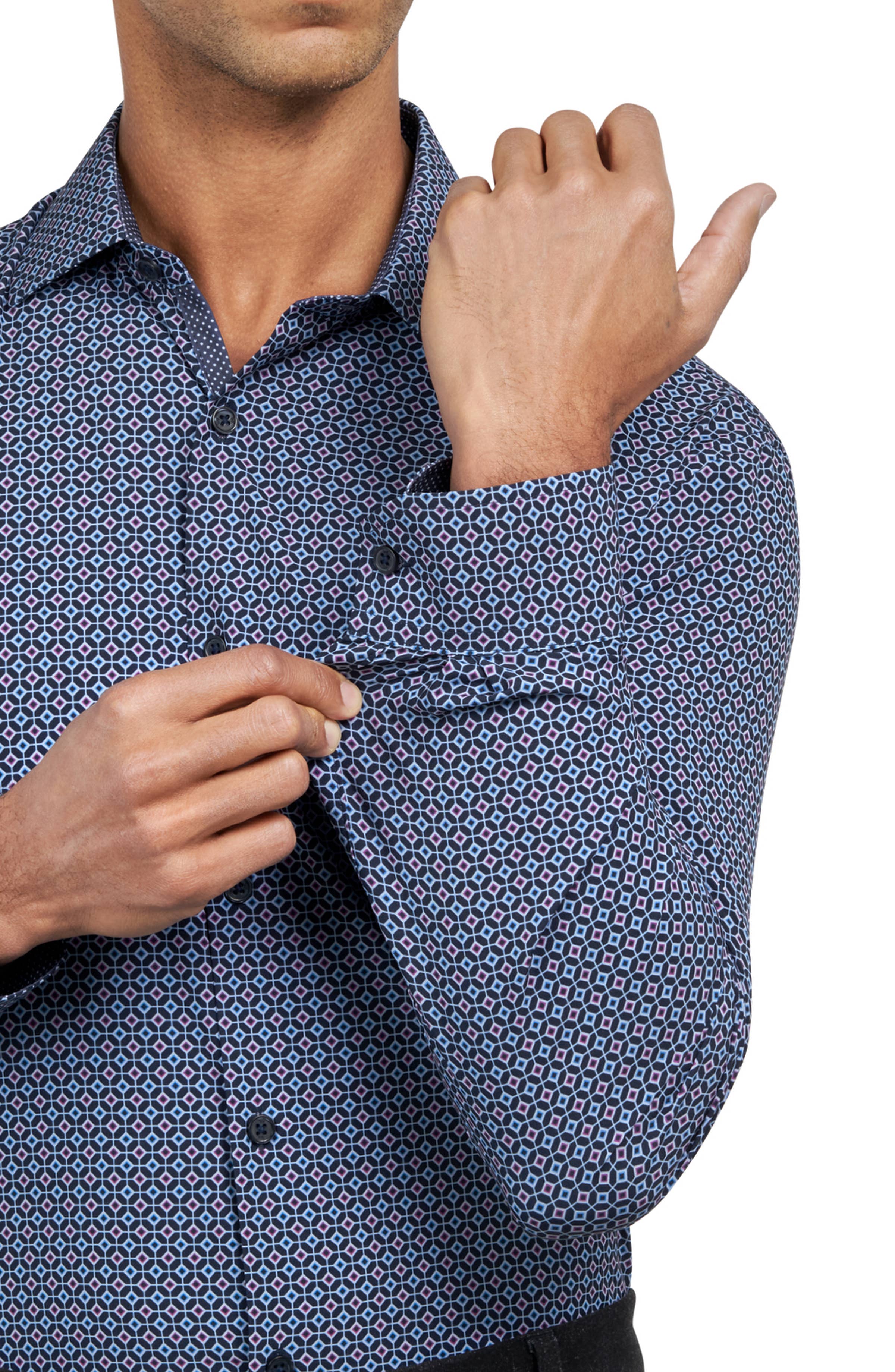 W.R.K - Venta al por mayor Camisa con botones - Hombre - CAMISA DE VESTIR AJUSTADA DIAMOND GEO ELÁSTICA EN 4 DIRECCIONES3