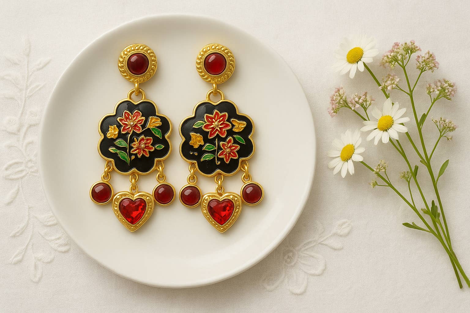 Wild & Free - Wholesale Dangle Earrings - Pendientes elegantes de estilo barroco