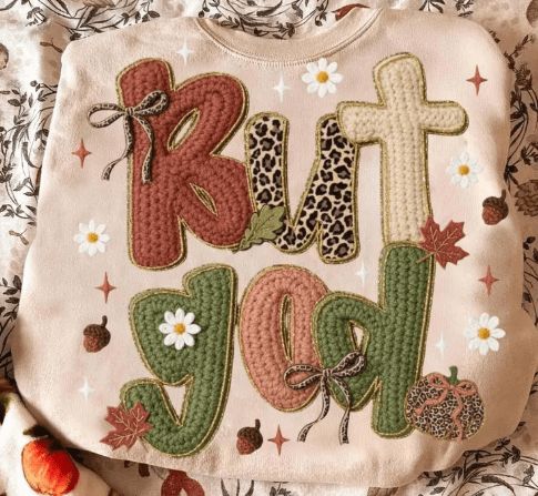 Kindred Flame Outfitters - Wholesale T-Shirt - Unisex - But God faux embroidery Graphic Apparel0