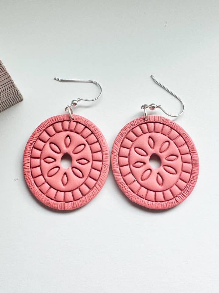 Bloomwheel: cutout dangles for wholesale by Mountain Made Clay - Handmade Polymer Clay Earrings