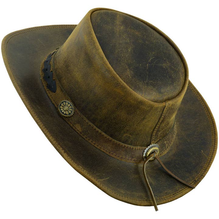 Lesa collection inc - Wholesale Cowboy Hat - Unisex - Sahara Leather Hats Western Style for Men and Women shapeabl