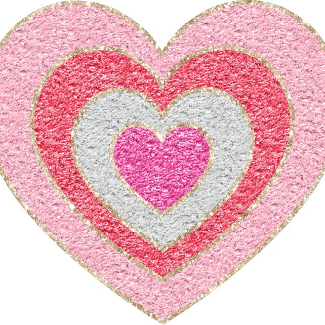 Glitter Chenille Heart DTF Transfer for wholesale by M2B Designs
