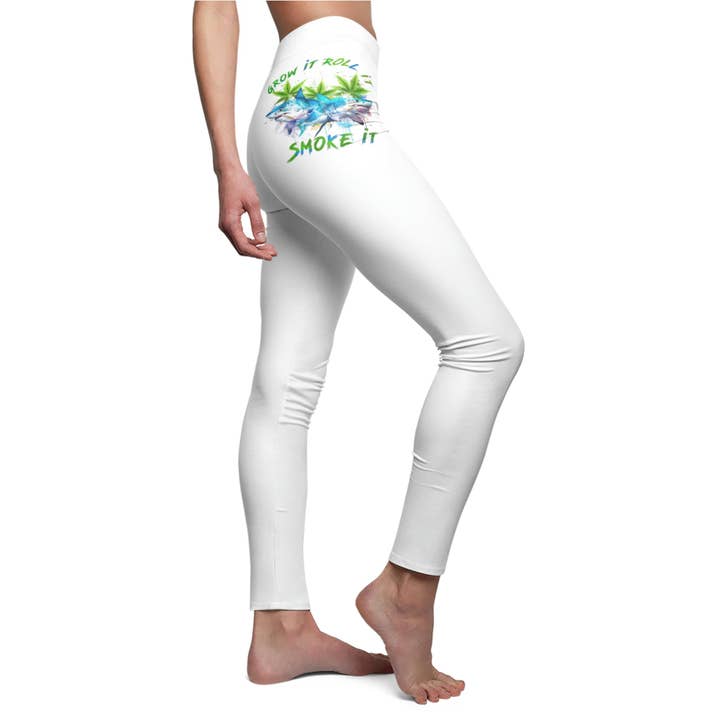 Leggings casual da donna tagliati e cuciti (AOP) per la vendita all'ingrosso da parte di 2 Sharks Apparel And More