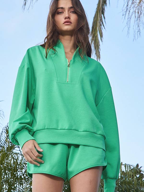 BUCKETLIST - Wholesale Sweatshirt – Women's - IT2154 Half Zip-up Scuba Sweatshirts21