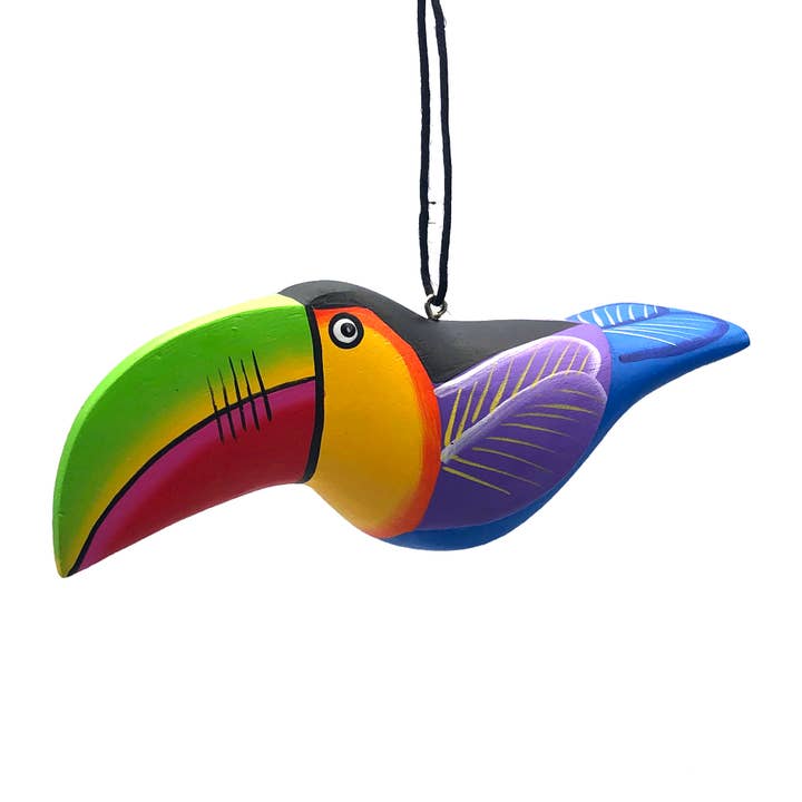 Women of the Cloud Forest – wholesale Ornament – Whimsical Toucan Balsa Ornament