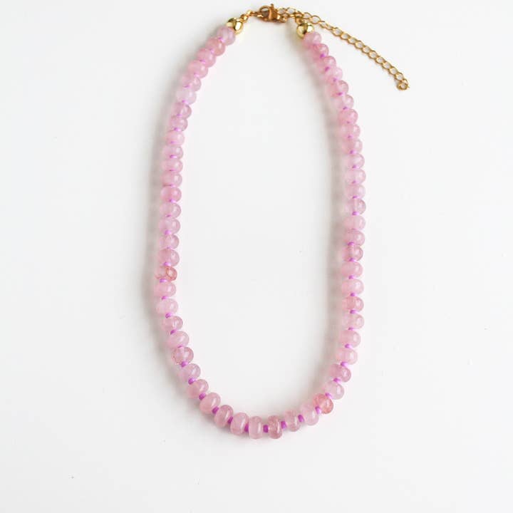 Social Grace & Company - Vendita all'ingrosso Collane di perline/perle - Collana Collezione Costiera - Collana di Pietre Preziose in Vetro, Girocollo con Perline di Vetro Anthro, Collana Artigianale con Perline Colorate, GemN-052