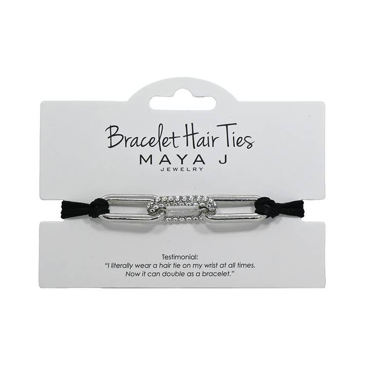 Maya J - Wholesale Hair Tie - 2-in-1 Bracelet Hair Ties - Crystal - 9 Pack (By Style) 10
