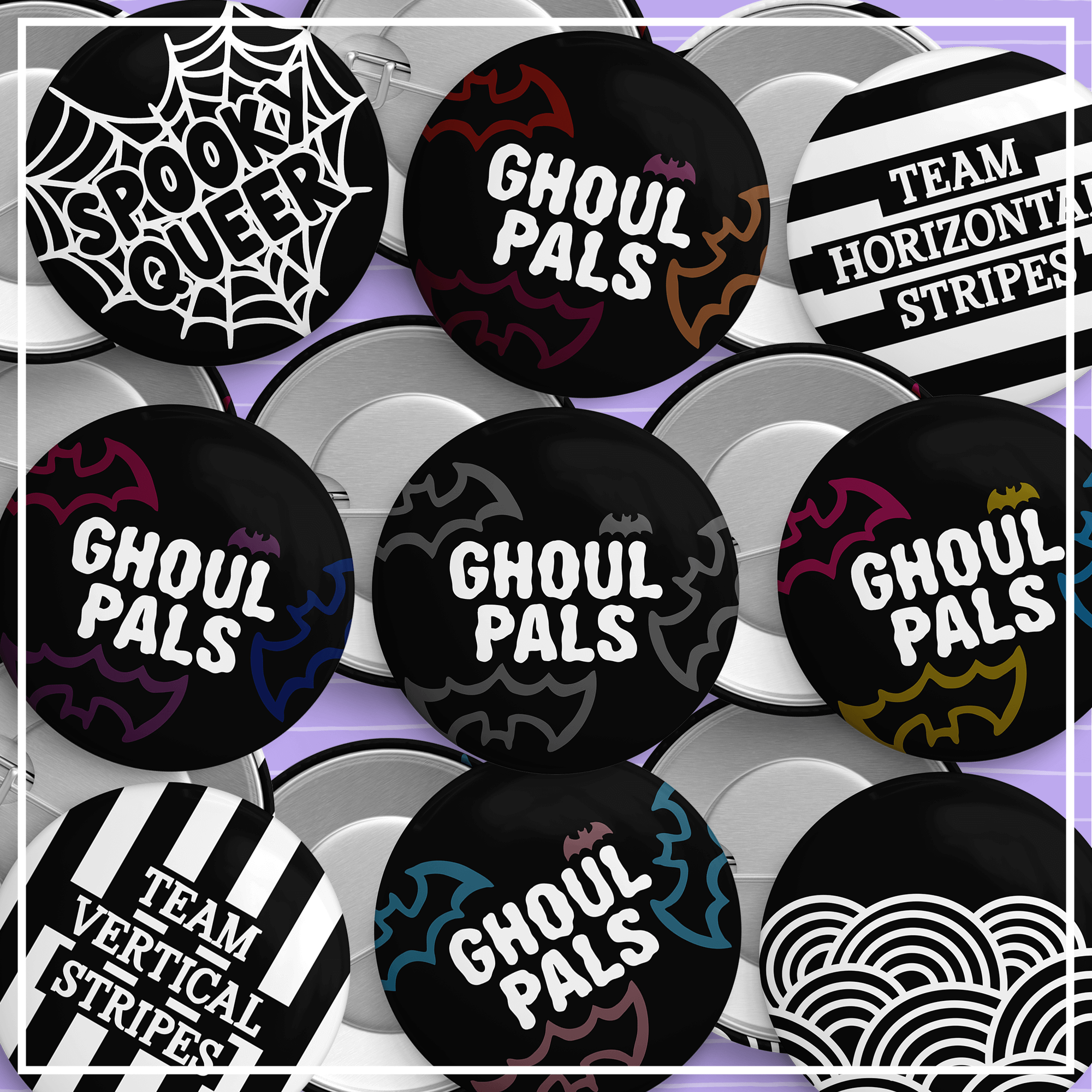 That Queer Card Co – wholesale Lapel pin/button – Pansexual Ghoul Pals | Spooky Pride Pin | LGBTQ Button Badge2