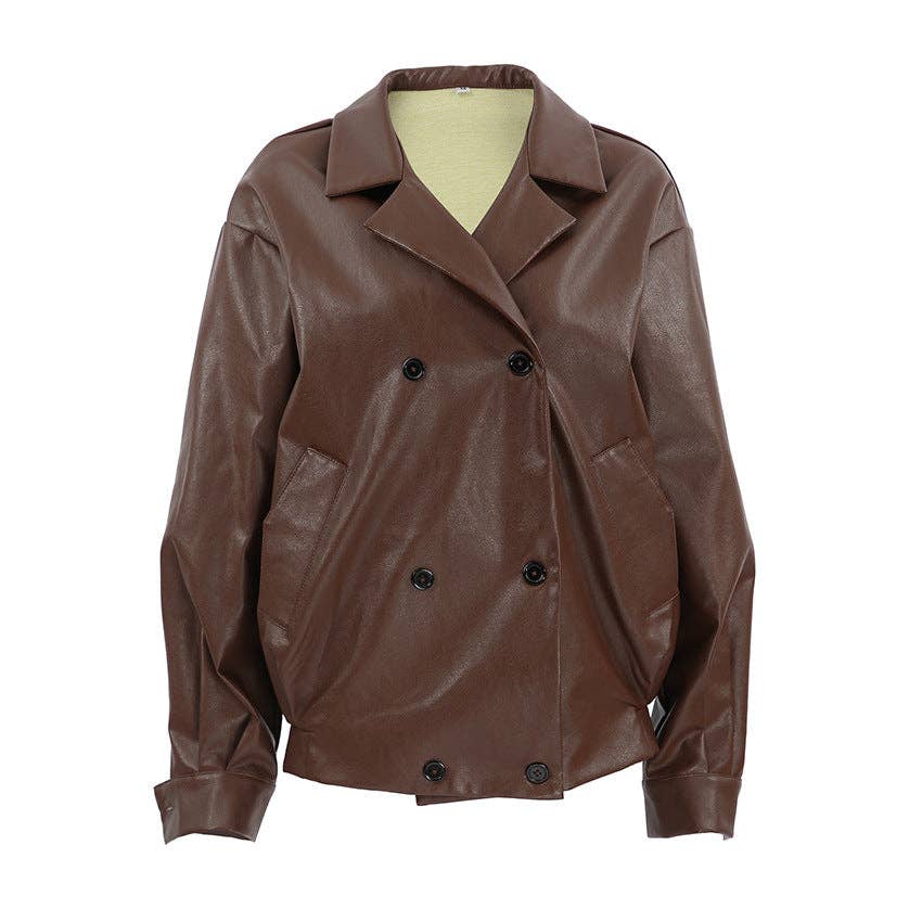 world apparel - Wholesale Leather Jacket - Women's - 2025 Vintage Brown Leather Winter Jacket Timeless Chic19