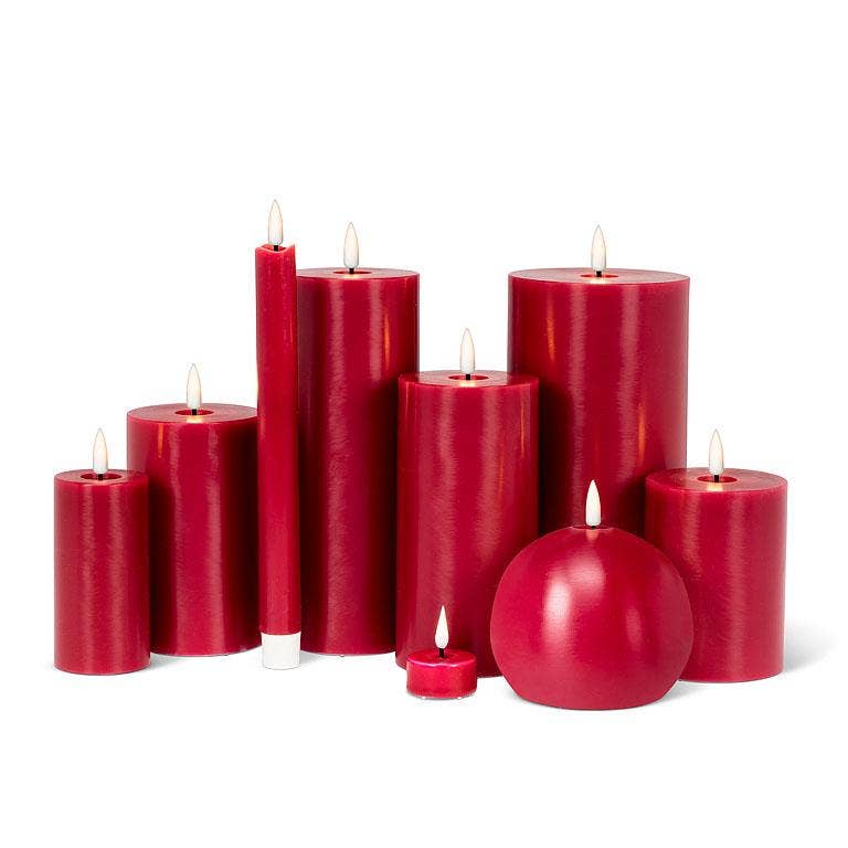 Abbott - Wholesale Flameless Candle - Red LED Pillar Candle - 3x6"H2