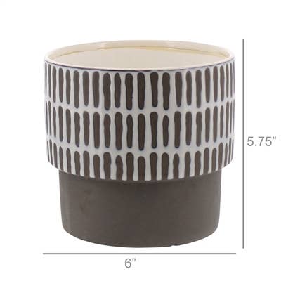 HomArt - Venta al por mayor Floreros - Jarrón Portman, cerámica -ancho- parte superior blanca con esmalte antideslizante gris Btm3