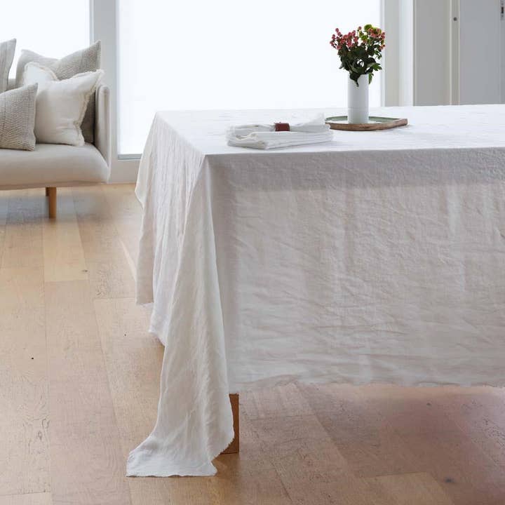 Linen Tablecloth - White for wholesale on Faire