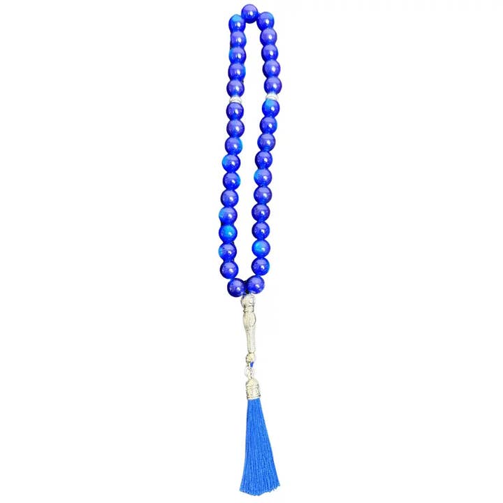 Palestinian Elegance - Wholesale Prayer beads necklace - Colorful Tasbeeh Beads with Silver Accents - Multi Variants | 28 cm1