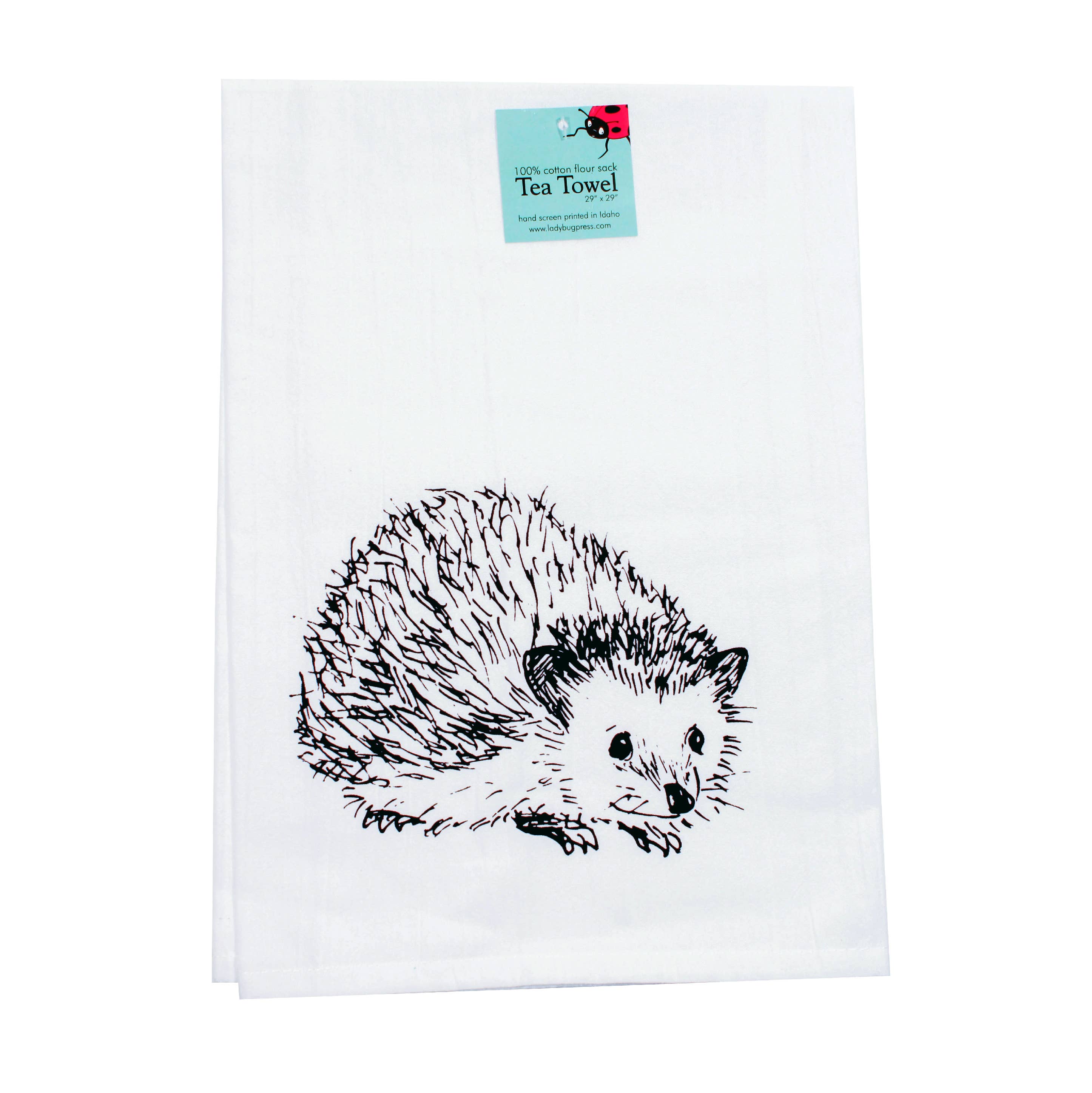 Ladybug Press - Wholesale Tea Towel - Hedgehog Tea Towel0