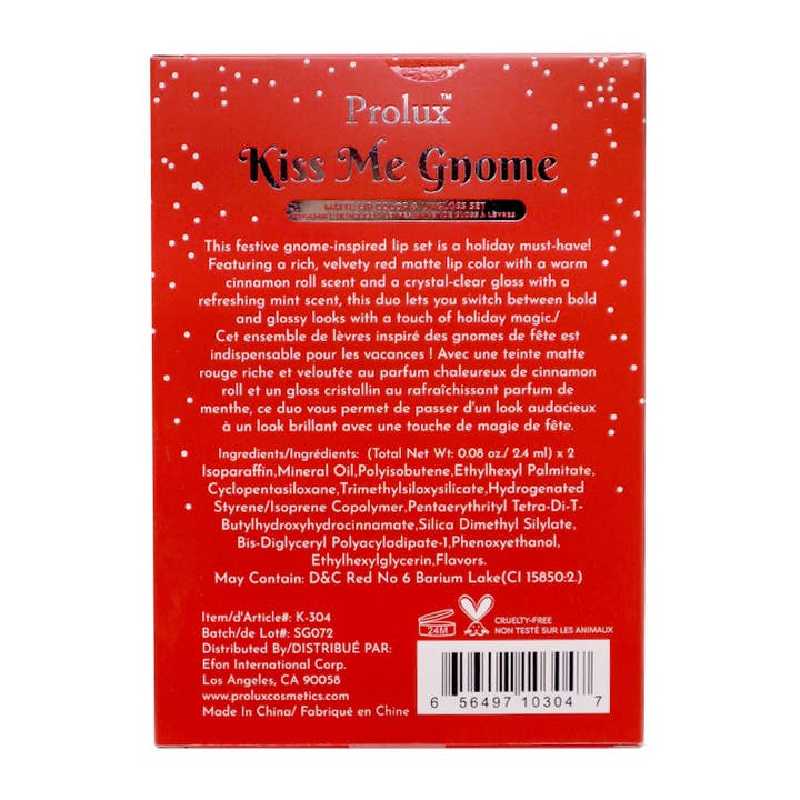 PINEAPPLE Beauty – wholesale Lip-gloss – Prolux K-304 Kiss Me Gnome Matte Color & Lip Gloss Set- 126