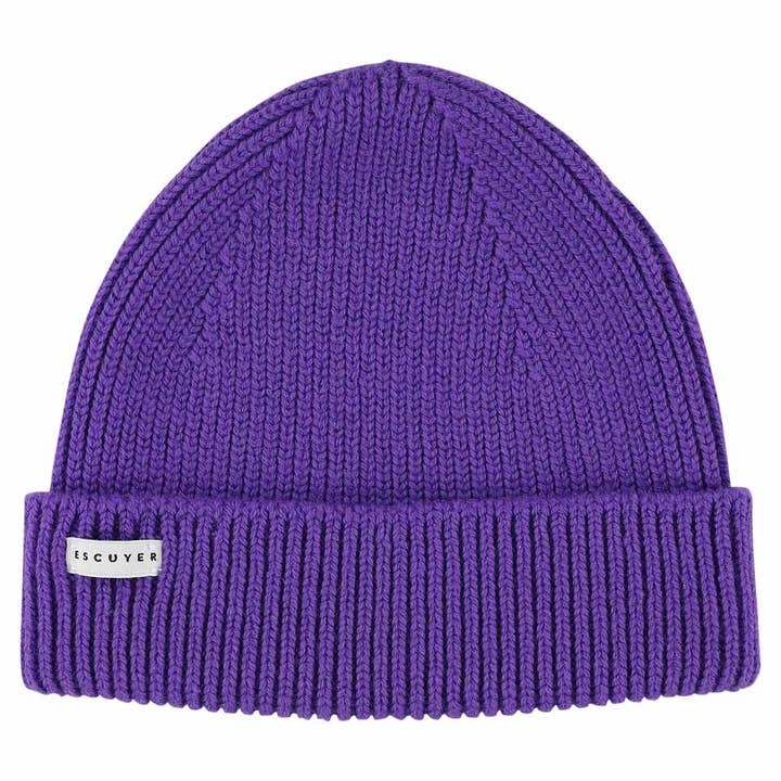 Ribbed Merino Beanie / Bright Purple for wholesale by ESCUYER