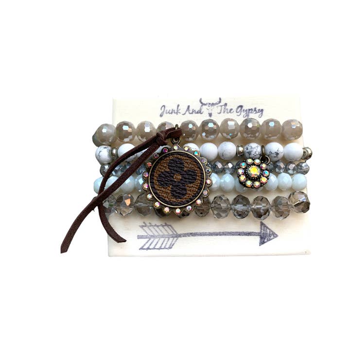 Junk And The Gypsy - Wholesale Jewelry Set - La Perla Blanca Upcycled Bracelet