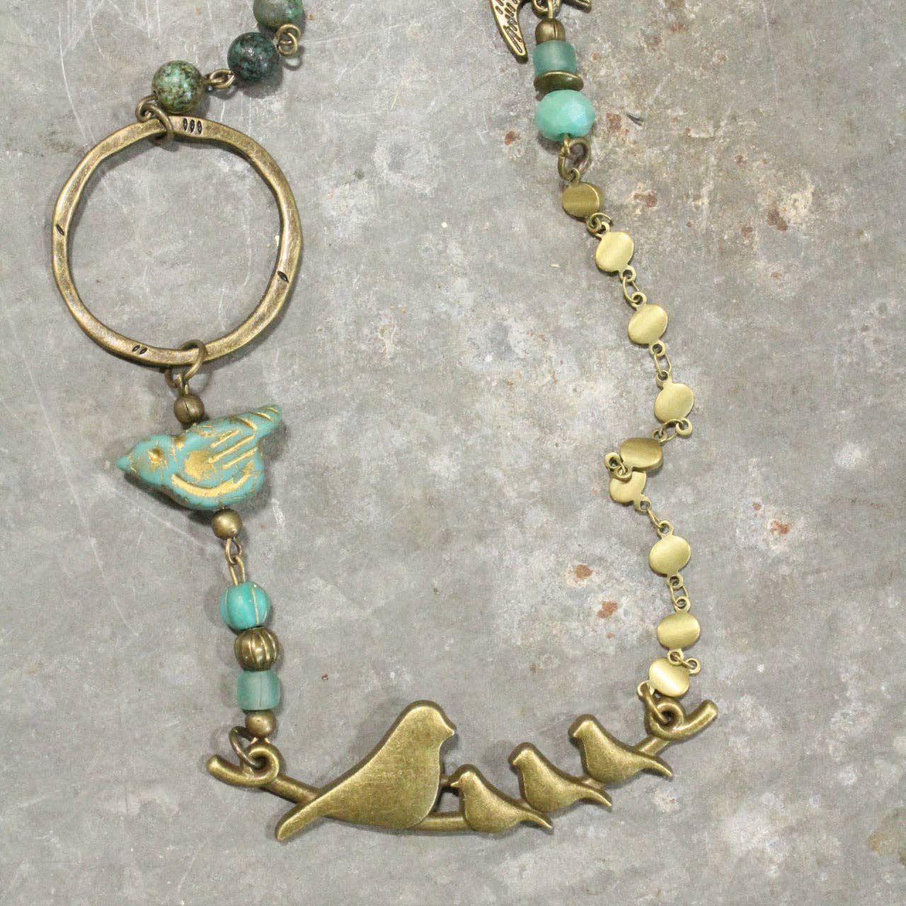 The Primitive Peddler, Inc. - Wholesale Pendant/Charm Necklace - Flocked Together Jade Czech Necklace2