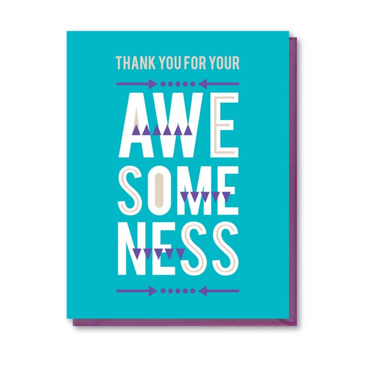 Awesomeness Thank You Card for wholesale by doodle bird design