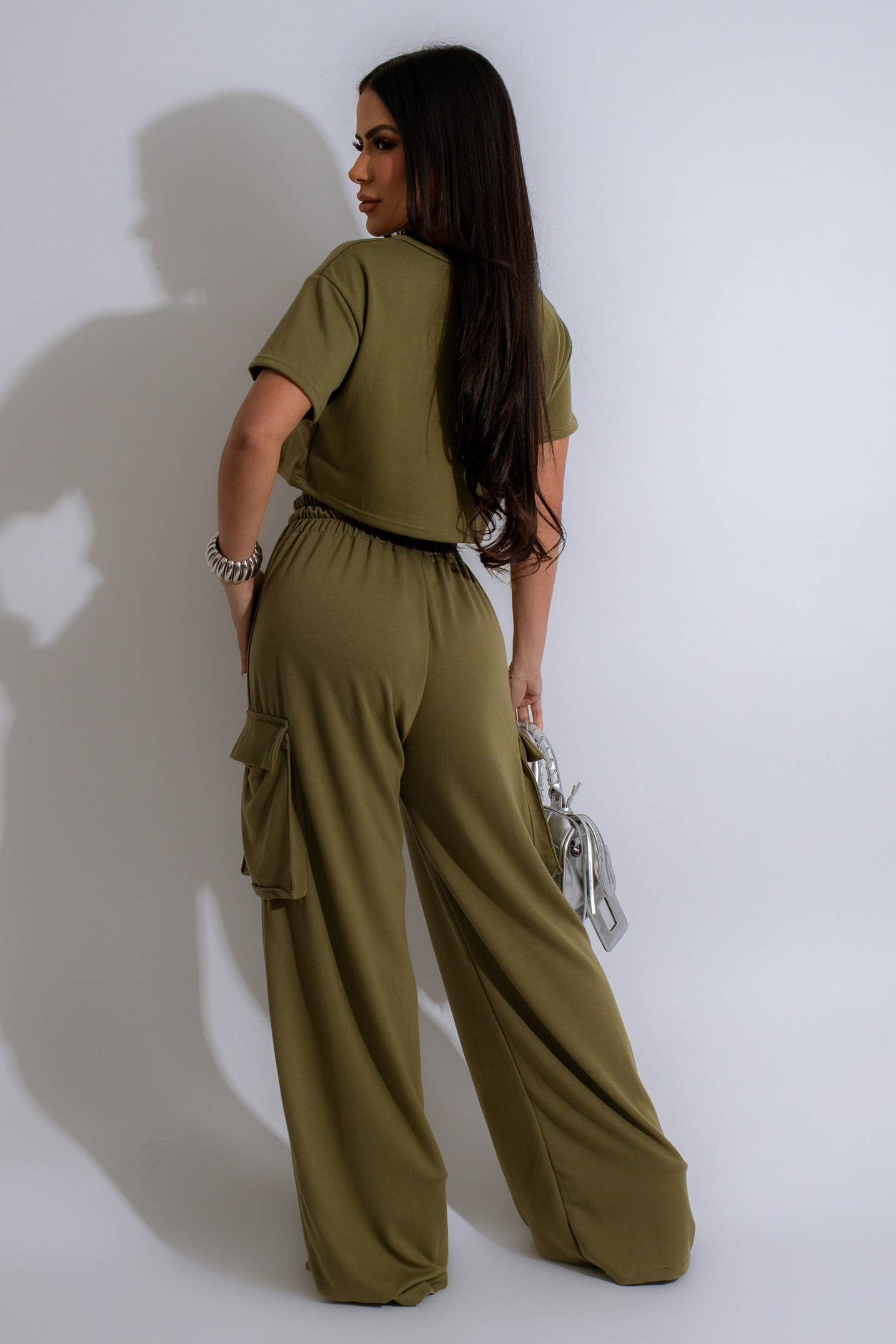 5besties inc - Wholesale Lounge Set - Women's - ROUND NECK CROP TOP & PANTS SET4