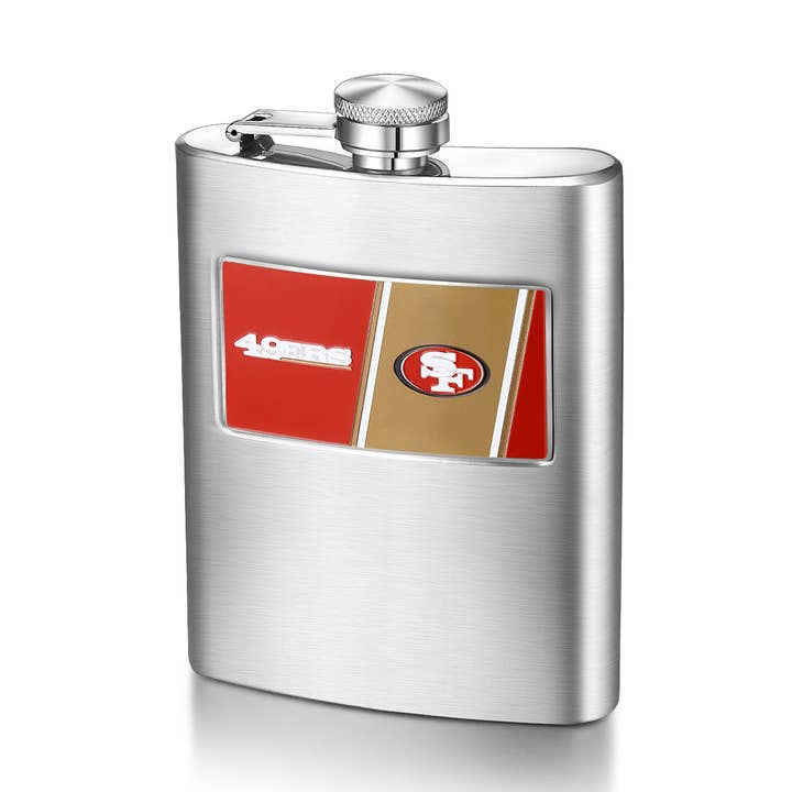 NFL San Francisco 49ers 8oz Stainless Steel Flask for wholesale by Simran International