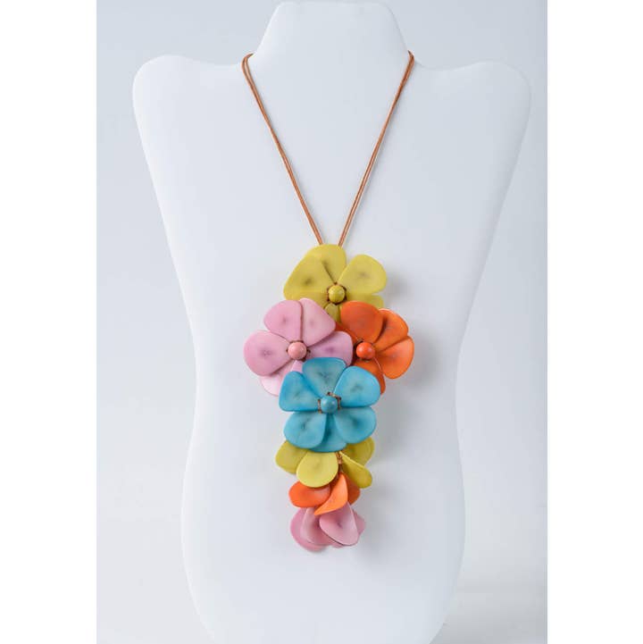TaguArtsy - Wholesale Pendant/Charm Necklace - Holly Pendant Flower Tagua Necklace5