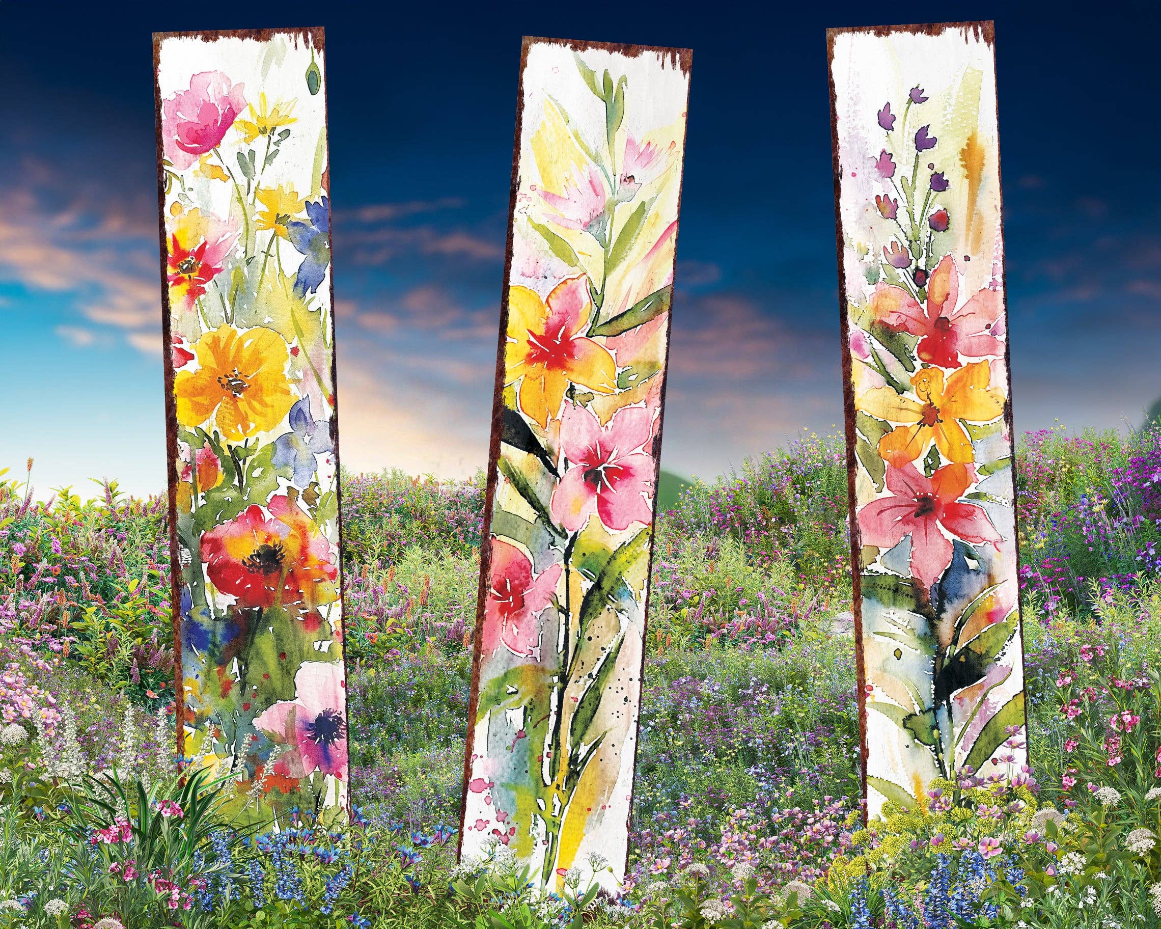 TX USA Corporation - Wholesale Tuin/gazongrondpennen/pinnen - Lente Aquarel Bloementuin Steker | Levendige Buiten Tuin Kunst Decoratie3