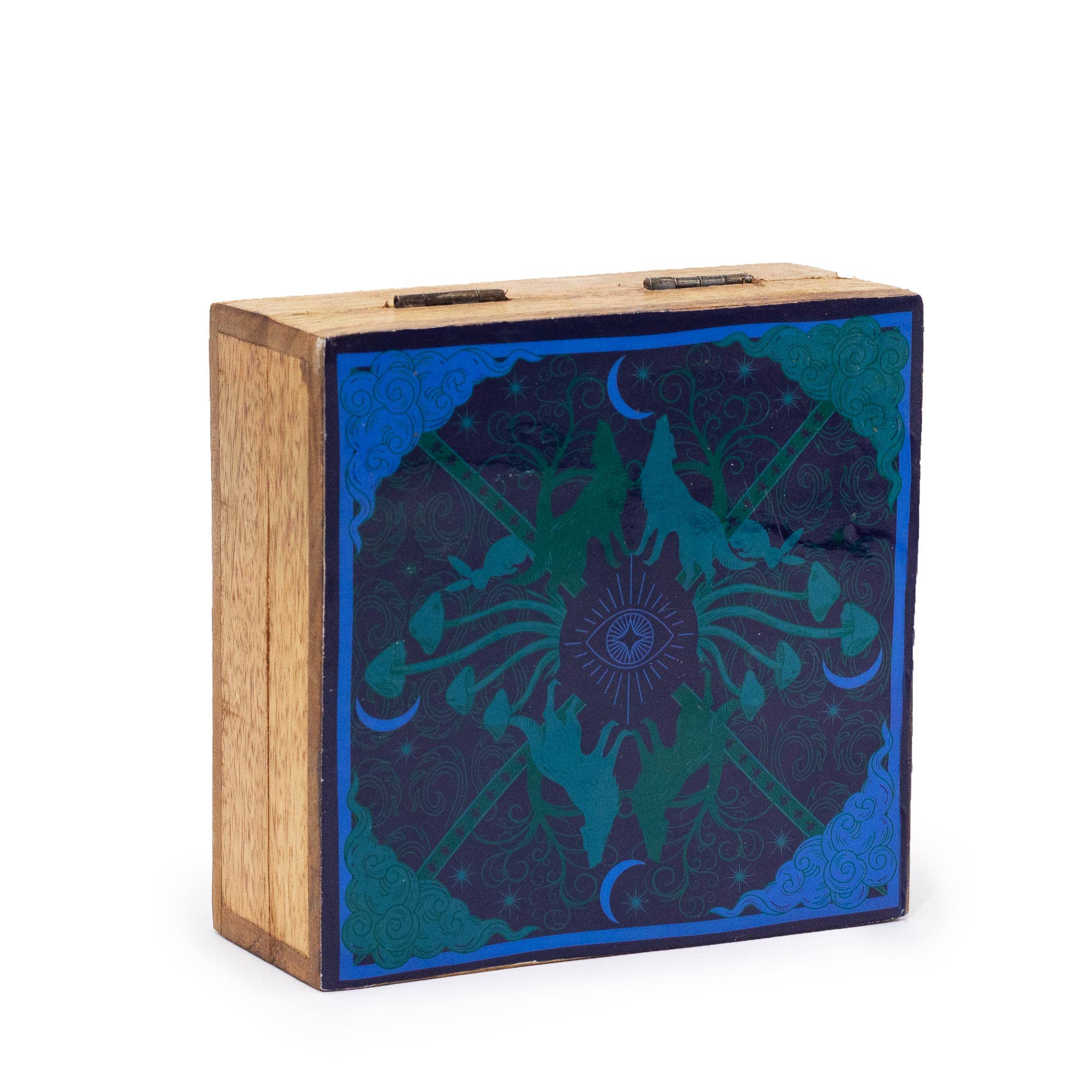 AW Artisan - Wholesale Decorative Box - Medium Square Box 13.5 x 13.5 x 6 cm - Wolf & Moon